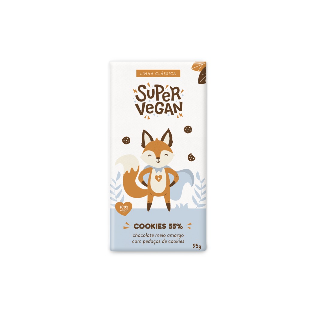 CHOCOLATE VEGANO 55% CACAU COM COOKIES