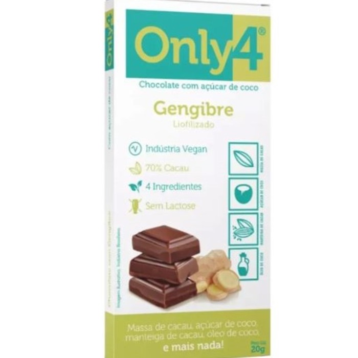 CHOCOLATE 70% COM GENGIBRE ONLY FOUR