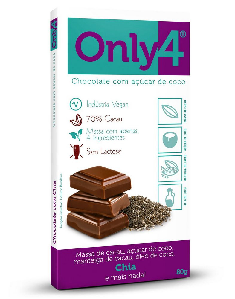 Chocolate com semente de chia Only Four