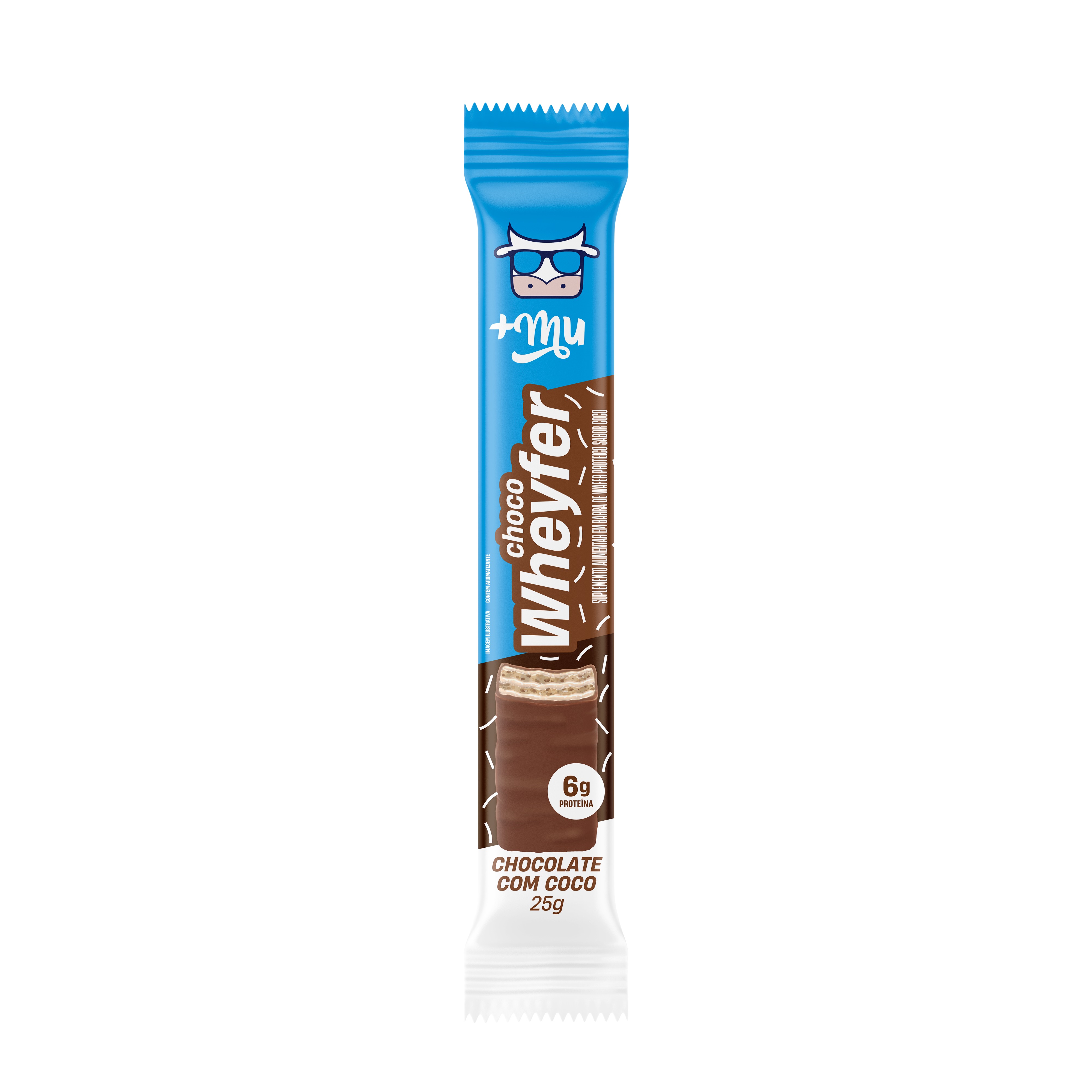 BARRA PROTEÍNA CHOCO WHEYFER SABOR CHOCOLATE COM COCO MAISMU