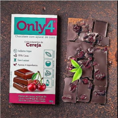 CHOCOLATE VEGANO 70% COM CEREJA